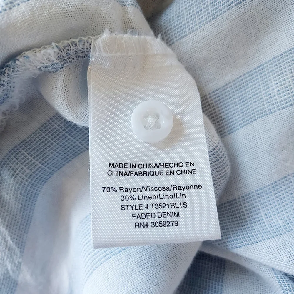 Thread & Supply Blue & White Striped Button Up Size XS - Picture 10 of 11